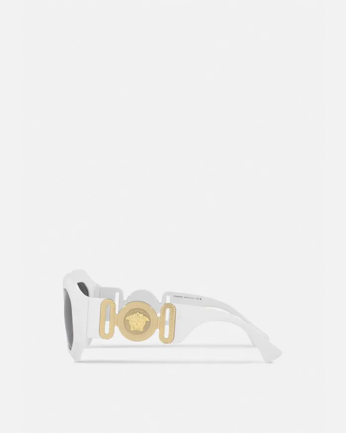 Versace Sunglasses Maxi Medusa Biggie Squared Sunglasses White 8211 Women Versace Sunglasses Maxi Medusa Biggie Squared Sunglasses White 8211 Women