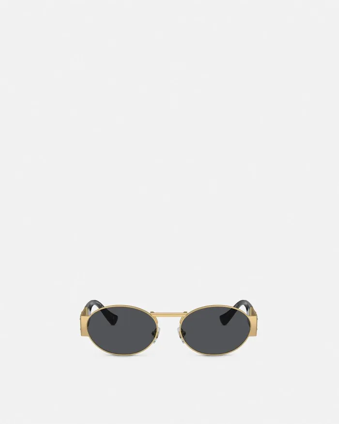 Versace Sunglasses Medusa Deco Oval Sunglasses Blackgold 8211 WomenMen Versace Sunglasses Medusa Deco Oval Sunglasses Blackgold 8211 WomenMen
