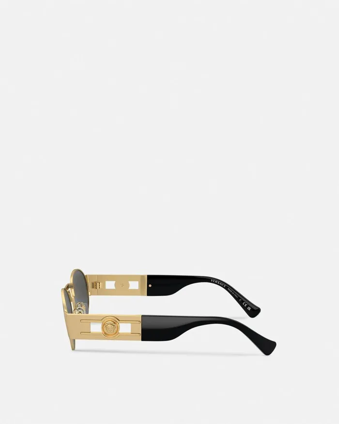 Versace Sunglasses Medusa Deco Oval Sunglasses Blackgold 8211 WomenMen Versace Sunglasses Medusa Deco Oval Sunglasses Blackgold 8211 WomenMen