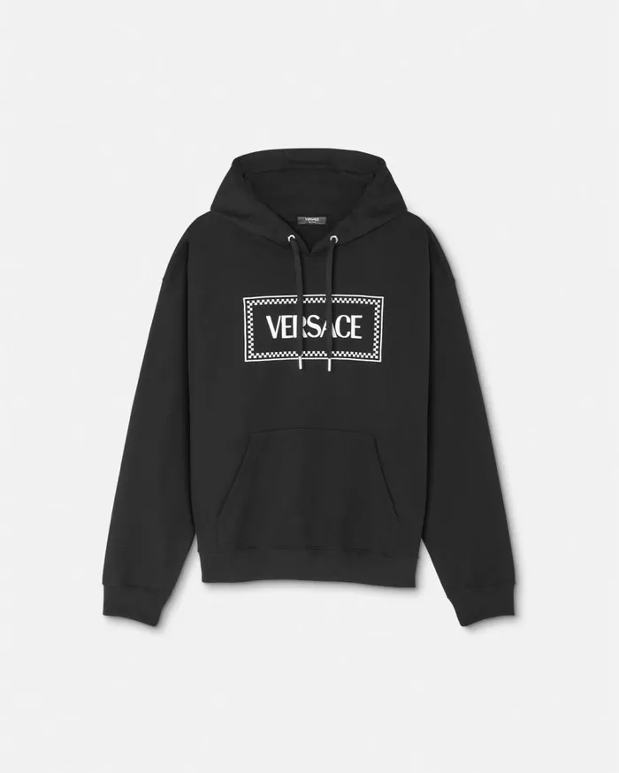 Versace Sweatshirts 90s Vintage Logo Hoodie Black 8211 Men