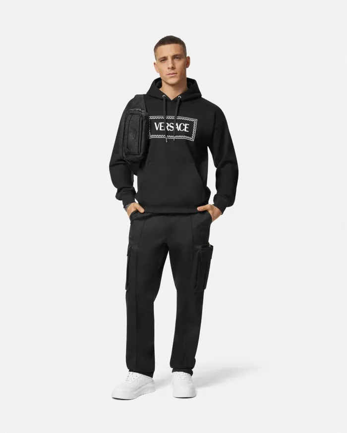 Versace Sweatshirts 90s Vintage Logo Hoodie Black 8211 Men Versace Sweatshirts 90s Vintage Logo Hoodie Black 8211 Men