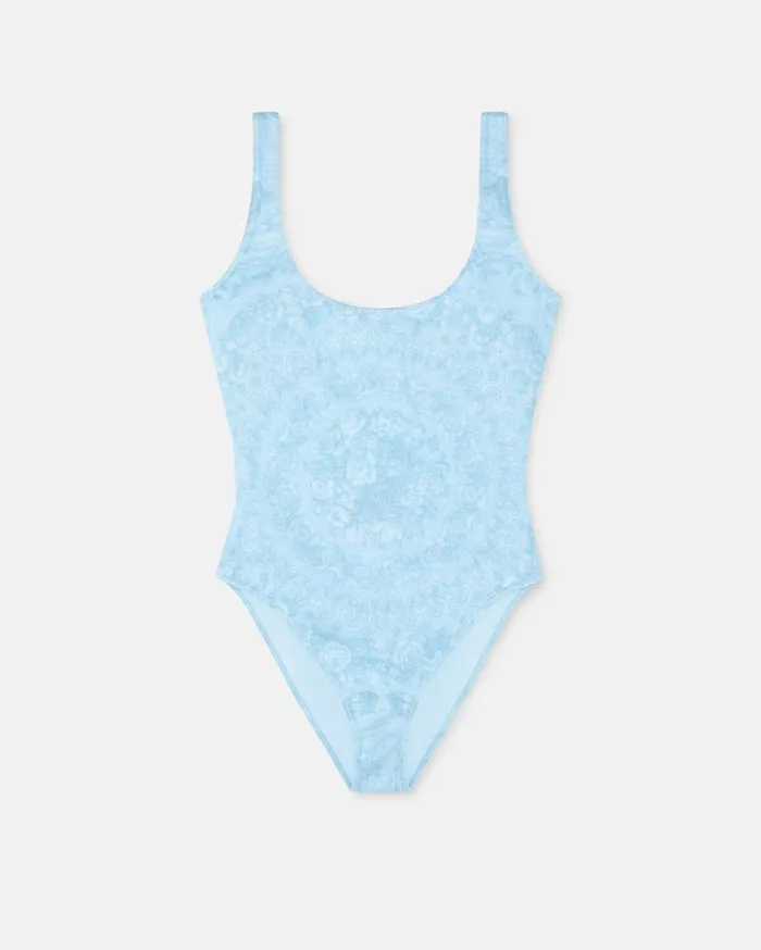 Versace Swimwear Barocco OnePiece Swimsuit Blueprint 8211 Women