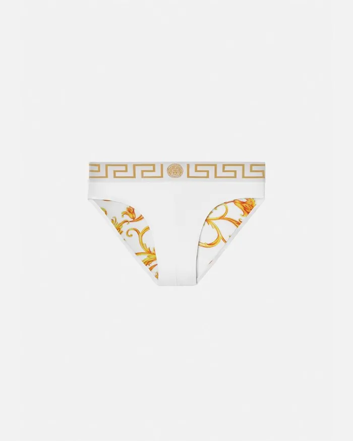 Versace Swimwear Greca Border Swim Briefs Whiteprint 8211 Men