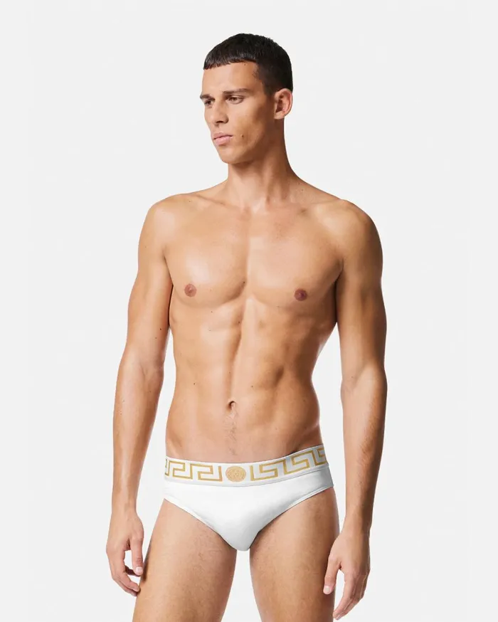 Versace Swimwear Greca Border Swim Briefs Whiteprint 8211 Men Versace Swimwear Greca Border Swim Briefs Whiteprint 8211 Men