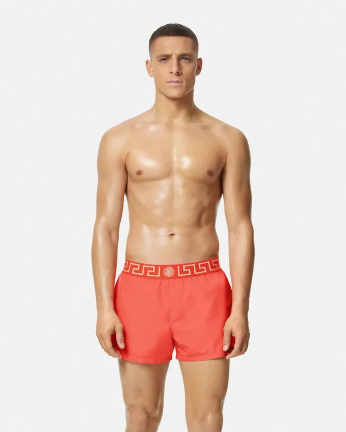 Versace Swimwear Greca Border Swim Shorts Red 8211 Men Versace Swimwear Greca Border Swim Shorts Red 8211 Men