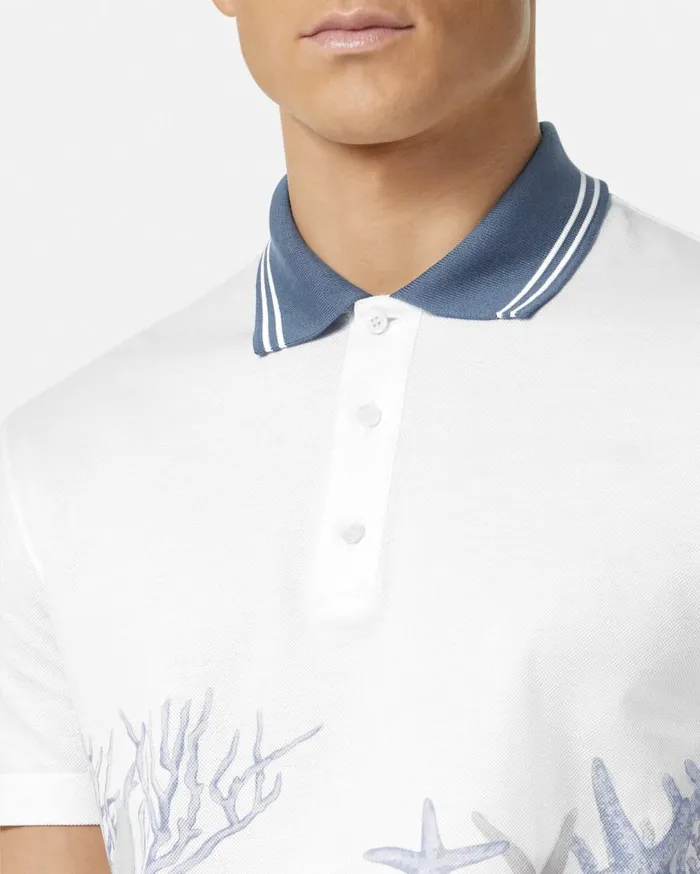 Versace TShirts and Polos Barocco Sea Graphic Polo Shirt Whiteprint 8211 Men Versace TShirts and Polos Barocco Sea Graphic Polo Shirt Whiteprint 8211 Men