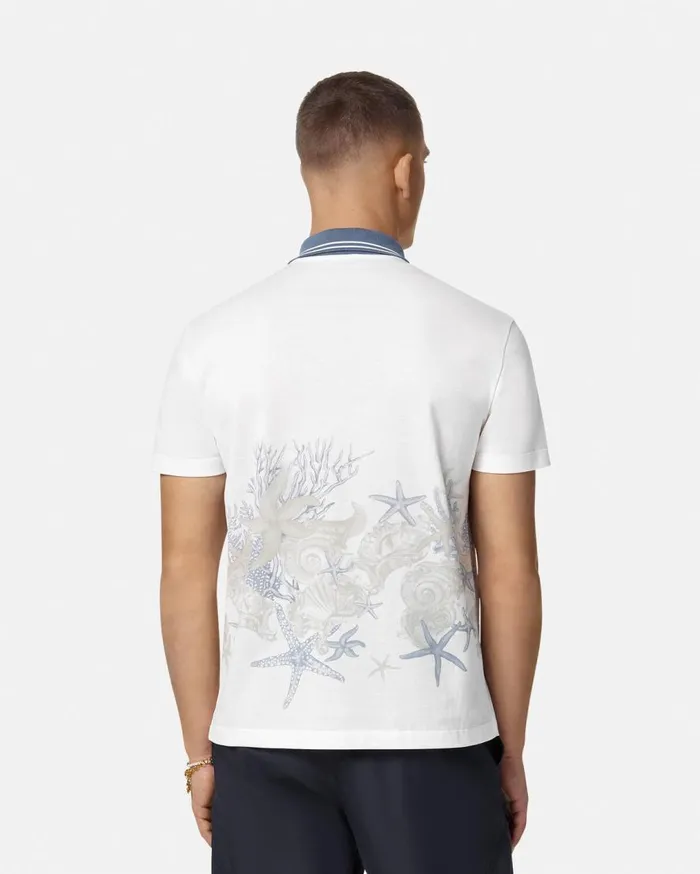Versace TShirts and Polos Barocco Sea Graphic Polo Shirt Whiteprint 8211 Men Versace TShirts and Polos Barocco Sea Graphic Polo Shirt Whiteprint 8211 Men