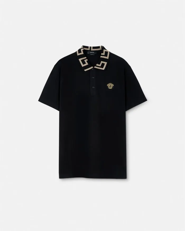 Versace TShirts and Polos Greca Polo Shirt Black 8211 Men