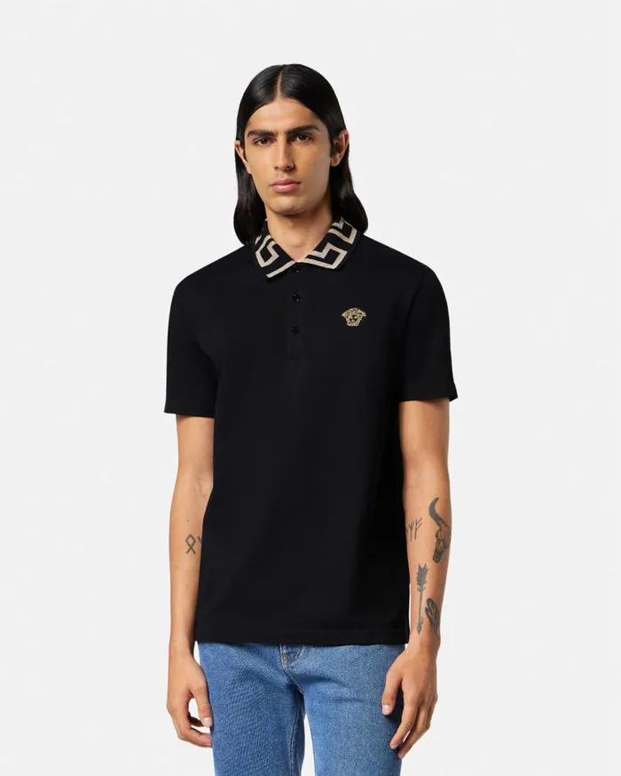 Versace TShirts and Polos Greca Polo Shirt Black 8211 Men Versace TShirts and Polos Greca Polo Shirt Black 8211 Men
