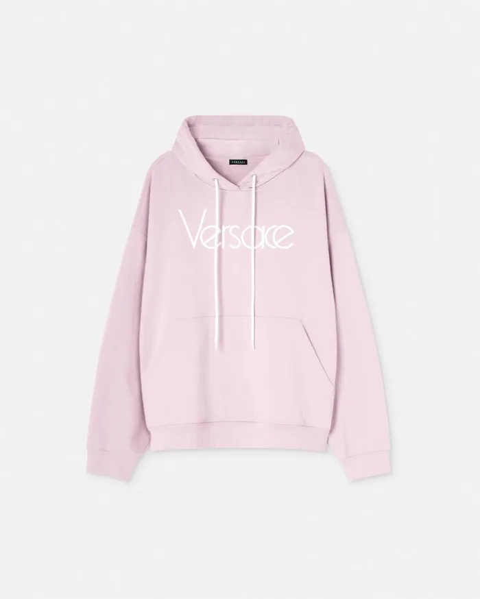 Versace TShirts and Sweatshirts 1978 ReEdition Logo Hoodie Light Pink 8211 Women