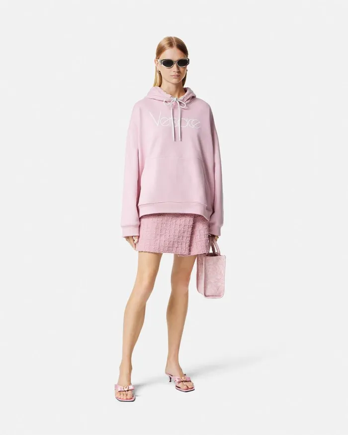 Versace TShirts and Sweatshirts 1978 ReEdition Logo Hoodie Light Pink 8211 Women Versace TShirts and Sweatshirts 1978 ReEdition Logo Hoodie Light Pink 8211 Women
