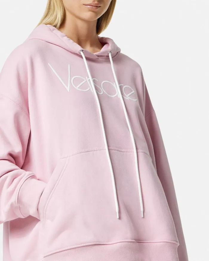 Versace TShirts and Sweatshirts 1978 ReEdition Logo Hoodie Light Pink 8211 Women Versace TShirts and Sweatshirts 1978 ReEdition Logo Hoodie Light Pink 8211 Women