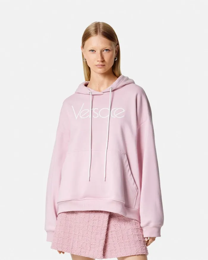 Versace TShirts and Sweatshirts 1978 ReEdition Logo Hoodie Light Pink 8211 Women Versace TShirts and Sweatshirts 1978 ReEdition Logo Hoodie Light Pink 8211 Women