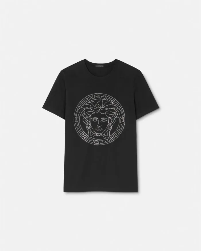 Versace TShirts and Sweatshirts Crystal Medusa TShirt Black 8211 Women