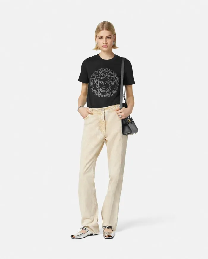 Versace TShirts and Sweatshirts Crystal Medusa TShirt Black 8211 Women Versace TShirts and Sweatshirts Crystal Medusa TShirt Black 8211 Women