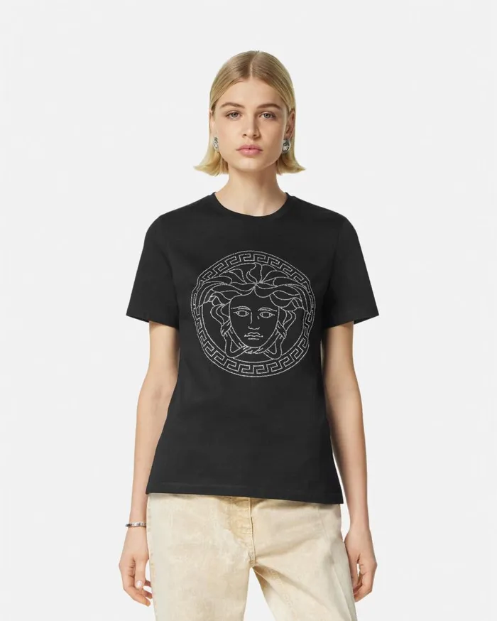 Versace TShirts and Sweatshirts Crystal Medusa TShirt Black 8211 Women Versace TShirts and Sweatshirts Crystal Medusa TShirt Black 8211 Women