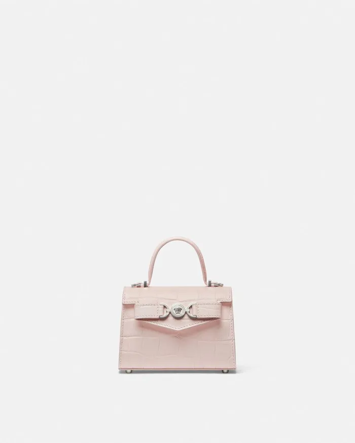 Versace Top Handle CrocEffect Medusa 03995 Mini Bag Light Pink 8211 Women