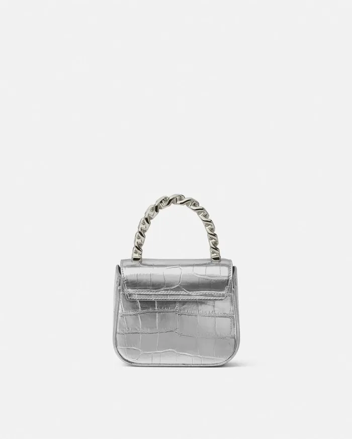 Versace Top Handle La Medusa Metallic Mini Bag Silver 8211 Women Versace Top Handle La Medusa Metallic Mini Bag Silver 8211 Women