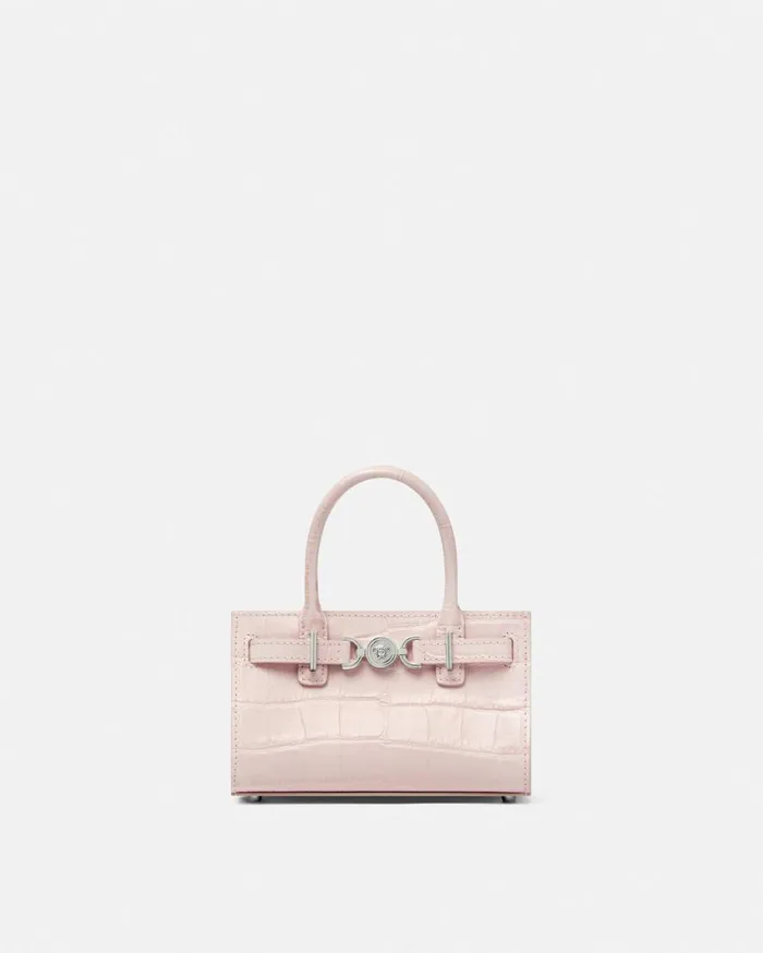Versace Totes CrocEffect Medusa 03995 Mini Tote Bag Light Pink 8211 Women
