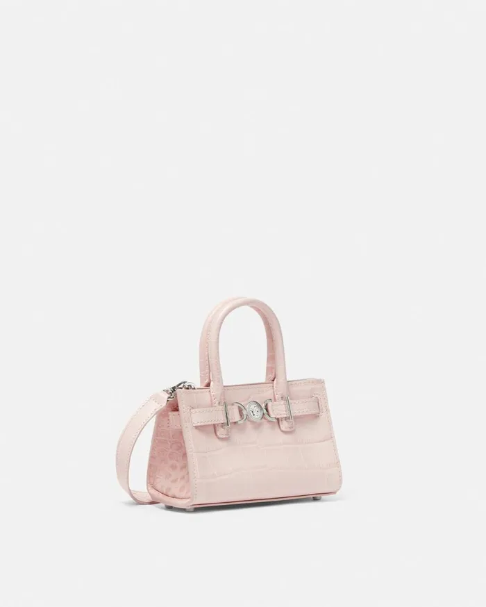 Versace Totes CrocEffect Medusa 03995 Mini Tote Bag Light Pink 8211 Women