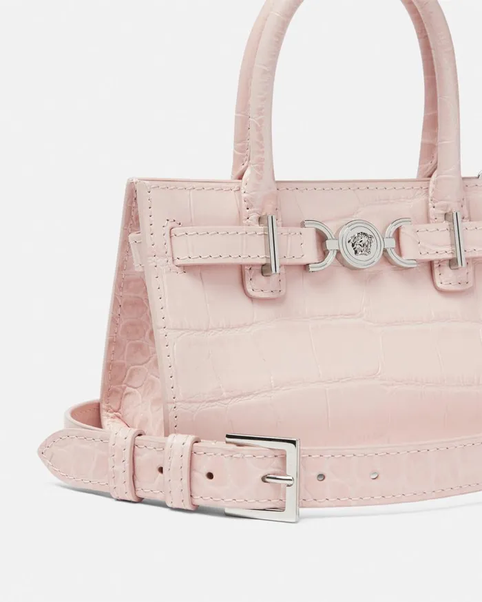 Versace Totes CrocEffect Medusa 03995 Mini Tote Bag Light Pink 8211 Women