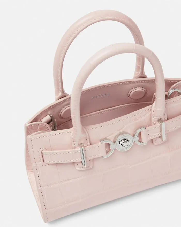 Versace Totes CrocEffect Medusa 03995 Mini Tote Bag Light Pink 8211 Women