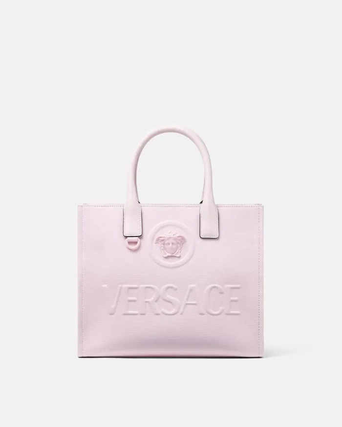 Versace Totes La Medusa Canvas Small Tote Bag Pink 8211 Women
