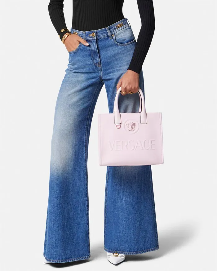 Versace Totes La Medusa Canvas Small Tote Bag Pink 8211 Women Versace Totes La Medusa Canvas Small Tote Bag Pink 8211 Women