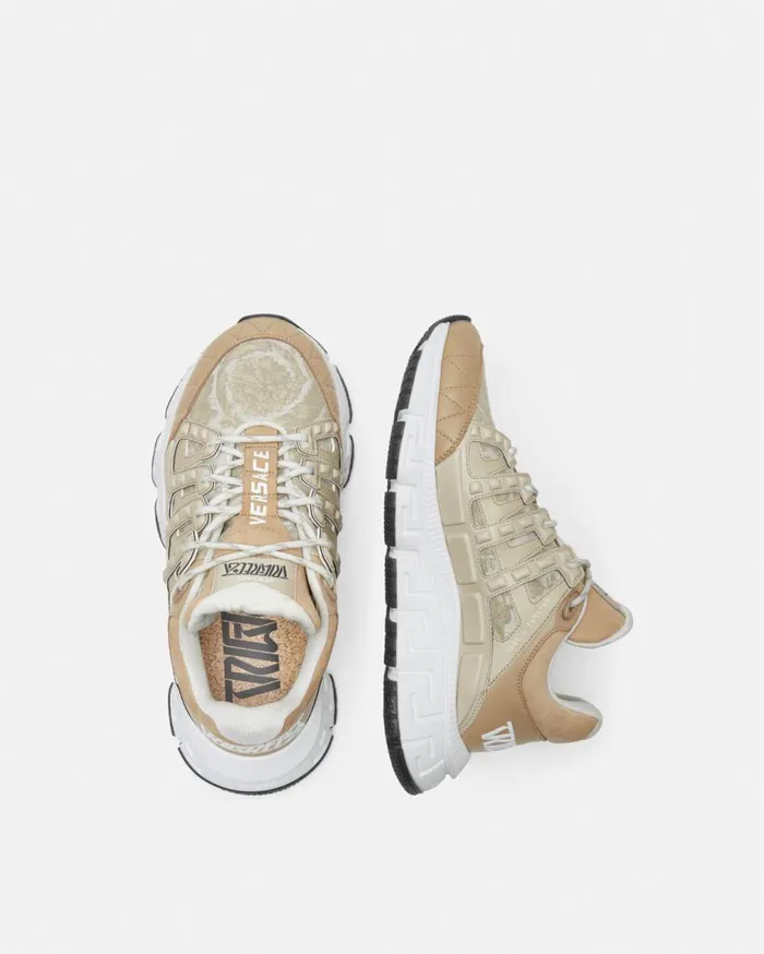 Versace Trigreca Barocco Jacquard Trigreca Sneakers Beige 8211 Men Versace Trigreca Barocco Jacquard Trigreca Sneakers Beige 8211 Men