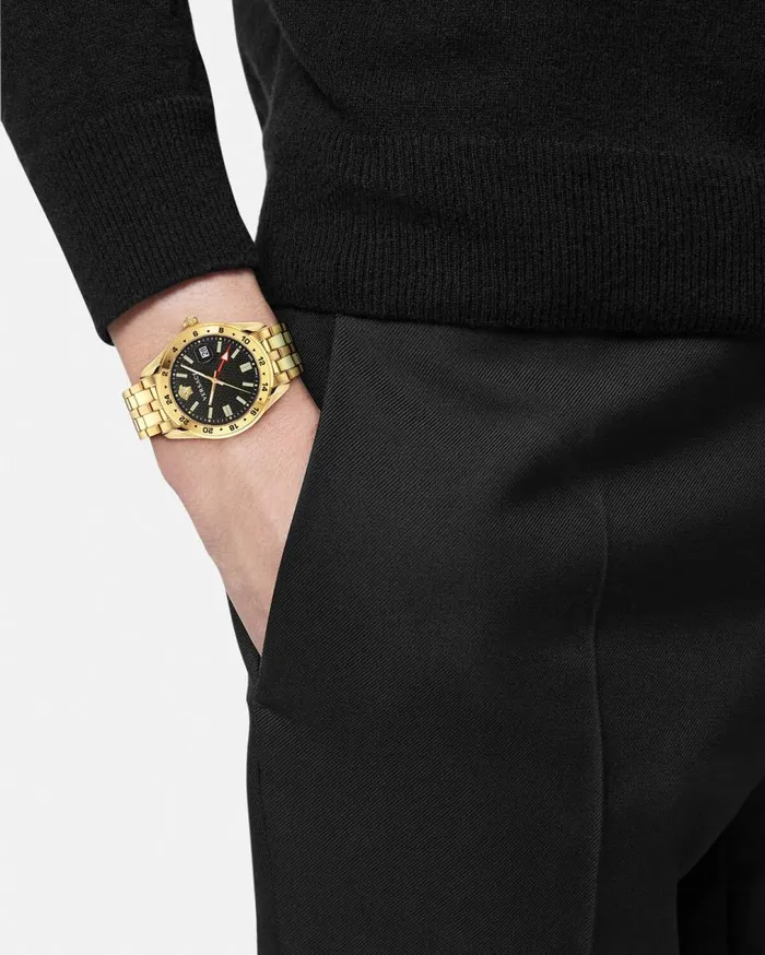 Versace Watches Greca Time GMT Watch Gold 8211 Men Versace Watches Greca Time GMT Watch Gold 8211 Men