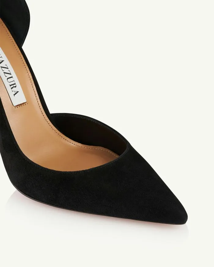 Very Bow Tie Pump 105 Black Women Aquazzura Pumps