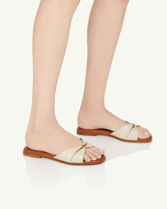 Villette Sandal Flat Brown Women Aquazzura Flats