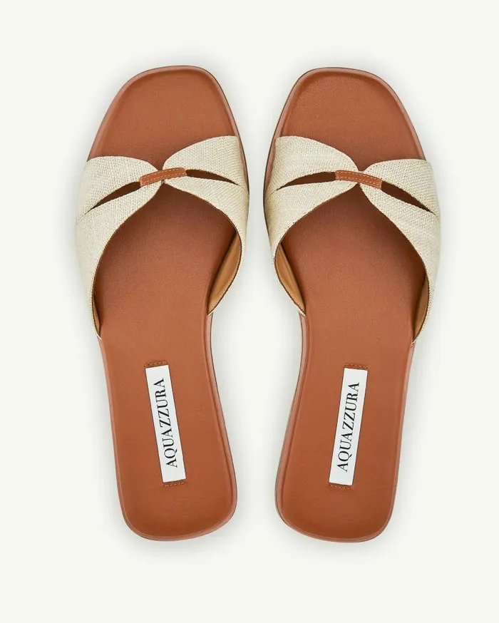 Villette Sandal Flat Brown Women Aquazzura Flats