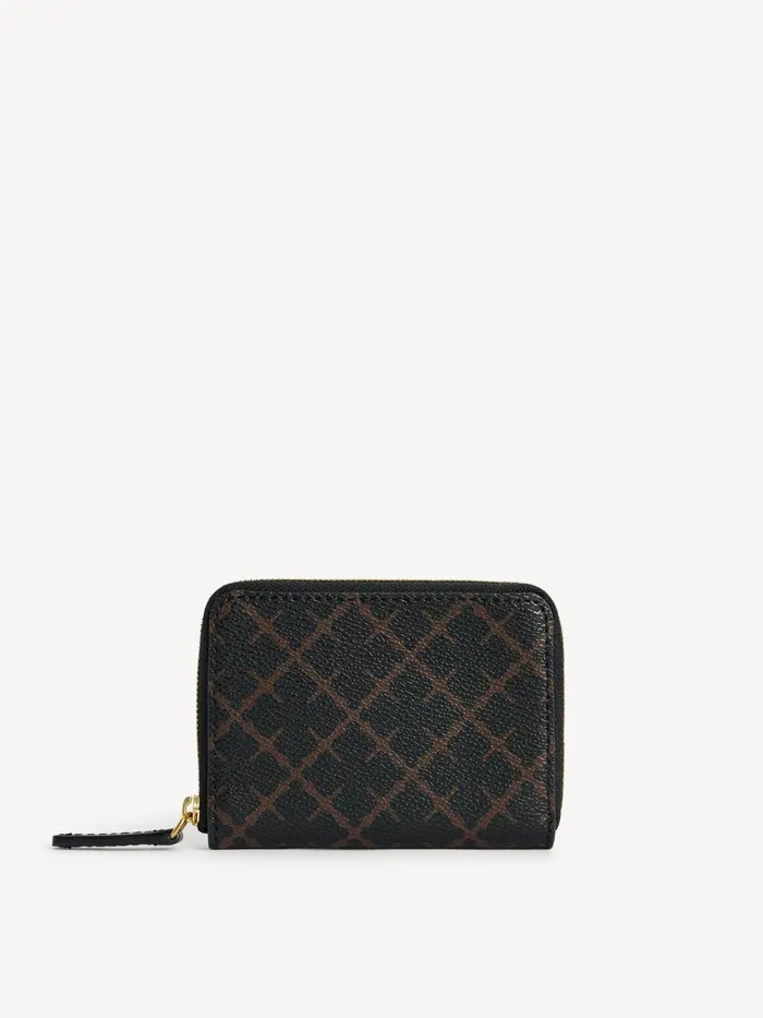 Wallets and Cardholders Women By Malene Birger Elia Printed Coin Purse Dark Chokolate