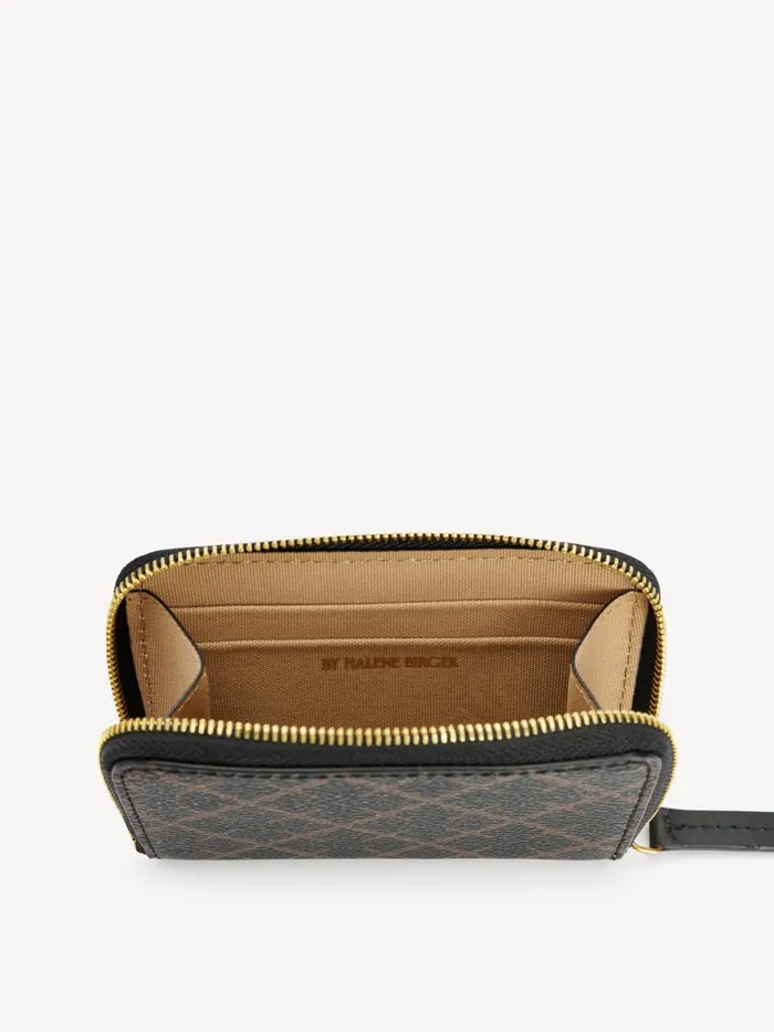 Wallets and Cardholders Women By Malene Birger Elia Printed Coin Purse Dark Chokolate