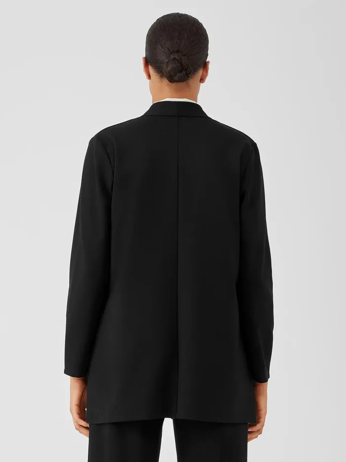 Washable Flex Ponte High Collar Jacket Black Women Eileen Fisher Jackets Coats and Vests