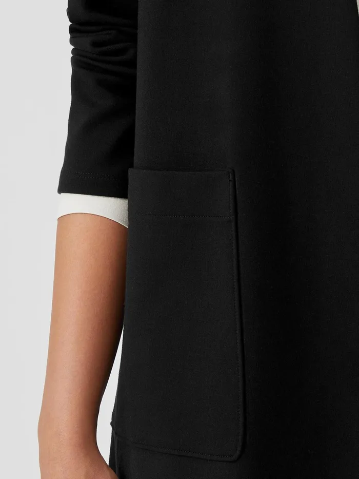 Washable Flex Ponte High Collar Jacket Black Women Eileen Fisher Jackets Coats and Vests
