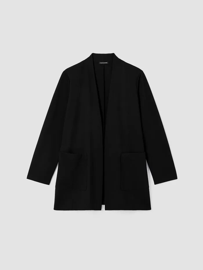 Washable Flex Ponte High Collar Jacket Black Women Eileen Fisher Jackets Coats and Vests