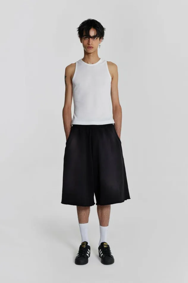 Washed Black Colossus Jogger Shorts Black Men Jaded London Shorts and Jorts