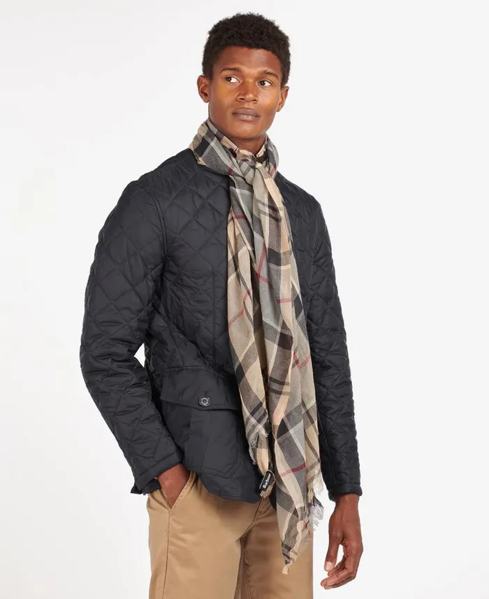 Welton Tartan Scarf Berwick Blue Tartan Men Barbour Scarves and Handkerchiefs