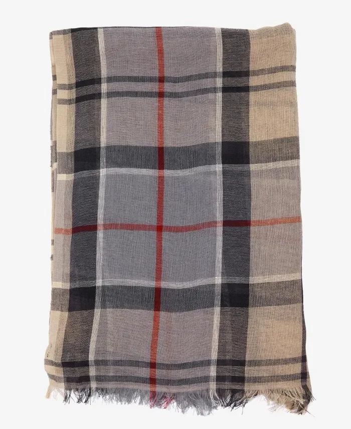 Welton Tartan Scarf Berwick Blue Tartan Men Barbour Scarves and Handkerchiefs