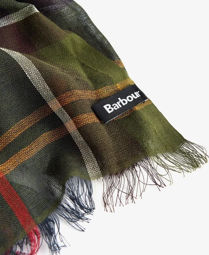 Welton Tartan Scarf Berwick Blue Tartan Men Barbour Scarves and Handkerchiefs