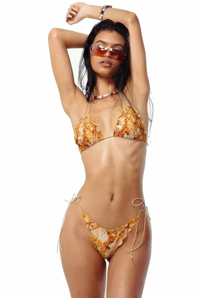 Willow Frill Bikini Bottoms Orange Women Jaded London Bikini Bottoms