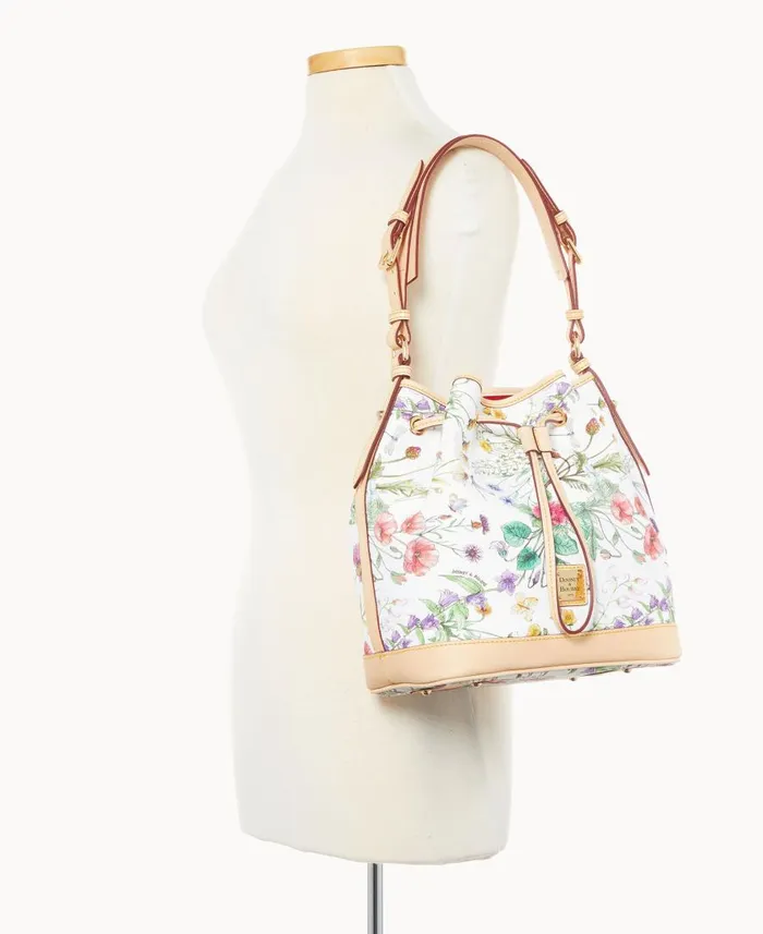 Woman Botanical Collection Drawstring White Dooney and Bourke Shoulder Bags Woman Botanical Collection Drawstring White Dooney and Bourke Shoulder Bags