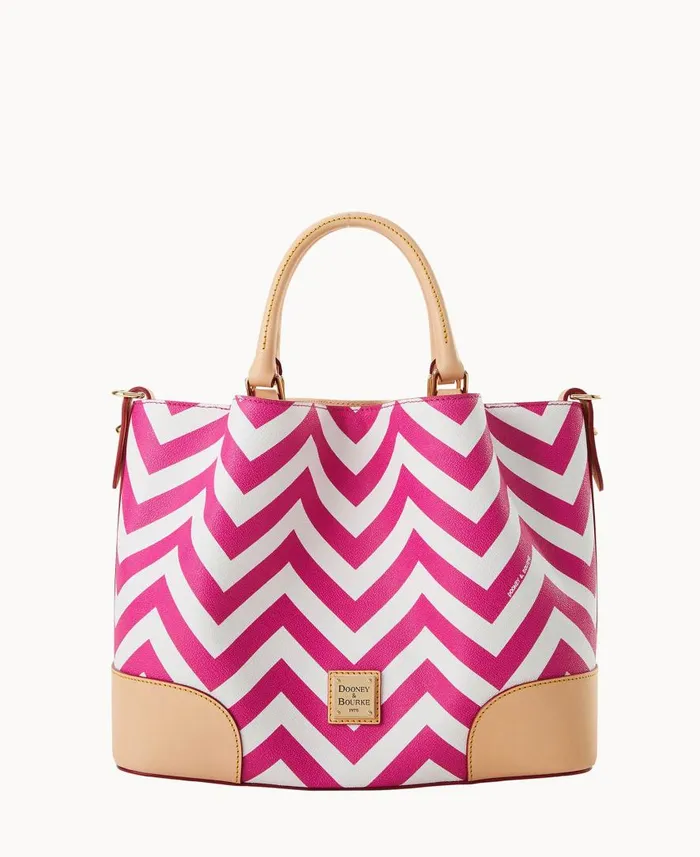 Woman Chevron Brenna Fuchsia Dooney and Bourke Satchels