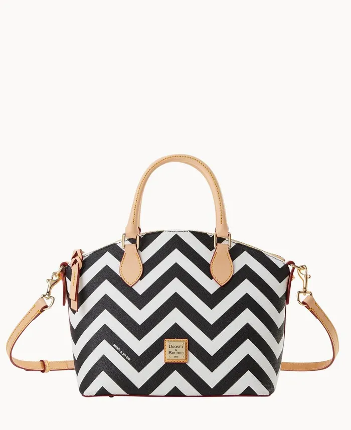 Woman Chevron Geena Satchel Black Dooney and Bourke Satchels