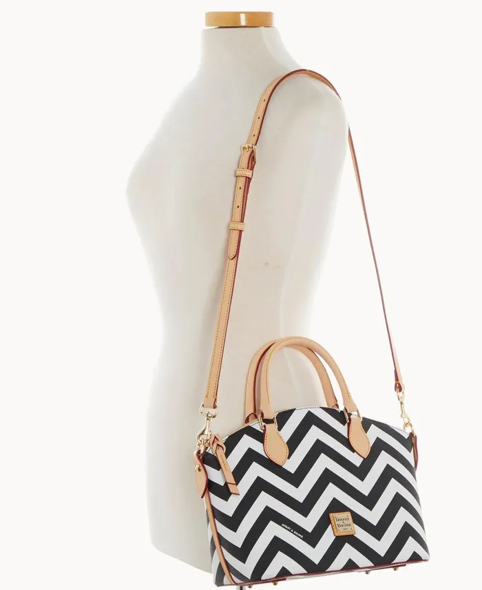 Woman Chevron Geena Satchel Black Dooney and Bourke Satchels Woman Chevron Geena Satchel Black Dooney and Bourke Satchels
