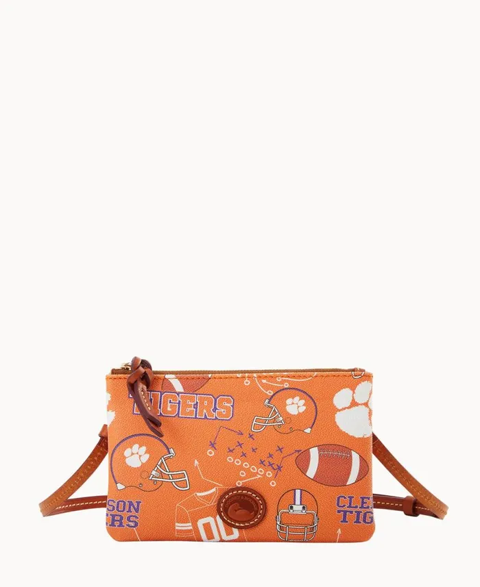 Woman Collegiate Clemson Top Zip Crossbody Clemson Dooney and Bourke Crossbodies