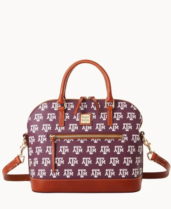 Woman Collegiate Texas Achr38M University Domed Zip Satchel Texas Aandm Dooney and Bourke Satchels