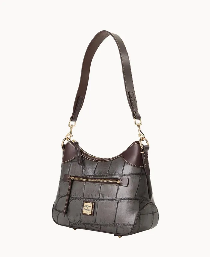 Woman Denison Small Hobo Smoke Grey Dooney and Bourke Shoulder Bags Woman Denison Small Hobo Smoke Grey Dooney and Bourke Shoulder Bags
